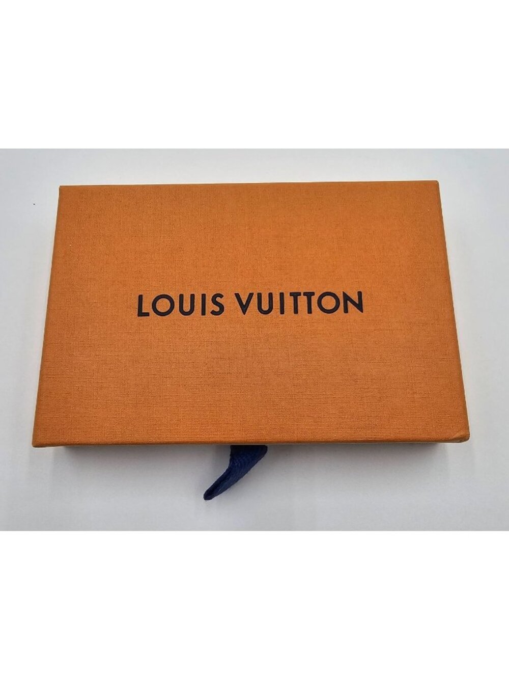 Louis Vuitton EMPTY Luxury Orange Blue Ribbon Pull Drawer Gift Box 5.5x3.5x1"